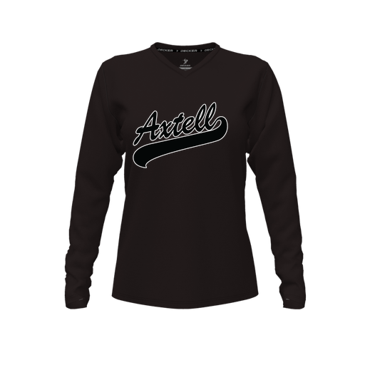 [CUS-DFW-TEES-CMF-VNK-LSL-BLK-FYXS-LOGO1] Comfort T-Shirt (Female Youth XS, Black, V Neck, Logo 1, Long Sleeve)