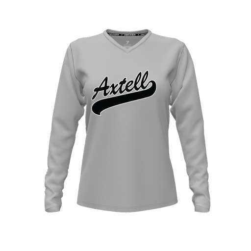 [FTLVCFGY-FYXS-LOGO1] Decker Comfort T-Shirt (Female Youth XS, Gray, V Neck, Logo 1, Long Sleeve)