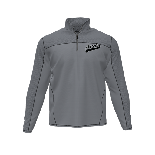 [CUS-DFW-QTRZ-PER-LSL-GRY-AS-LOGO1] Quarter Zip Pullover (Adult S, Gray, Logo 1)